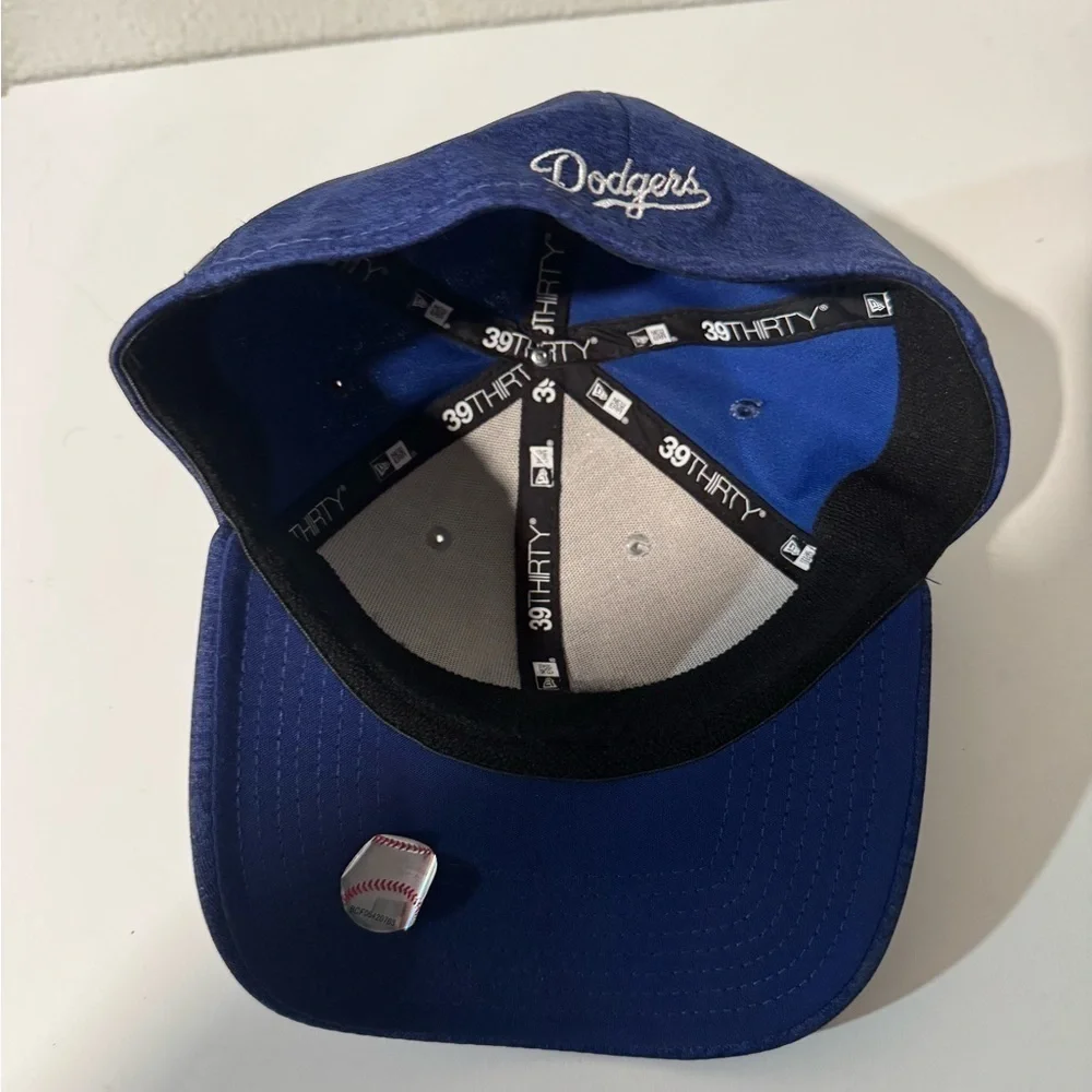 NEW ERA 39thirty Los Angeles Dodgers Hat Cap Blue Tri-Stripes Dual Logo Size S/M